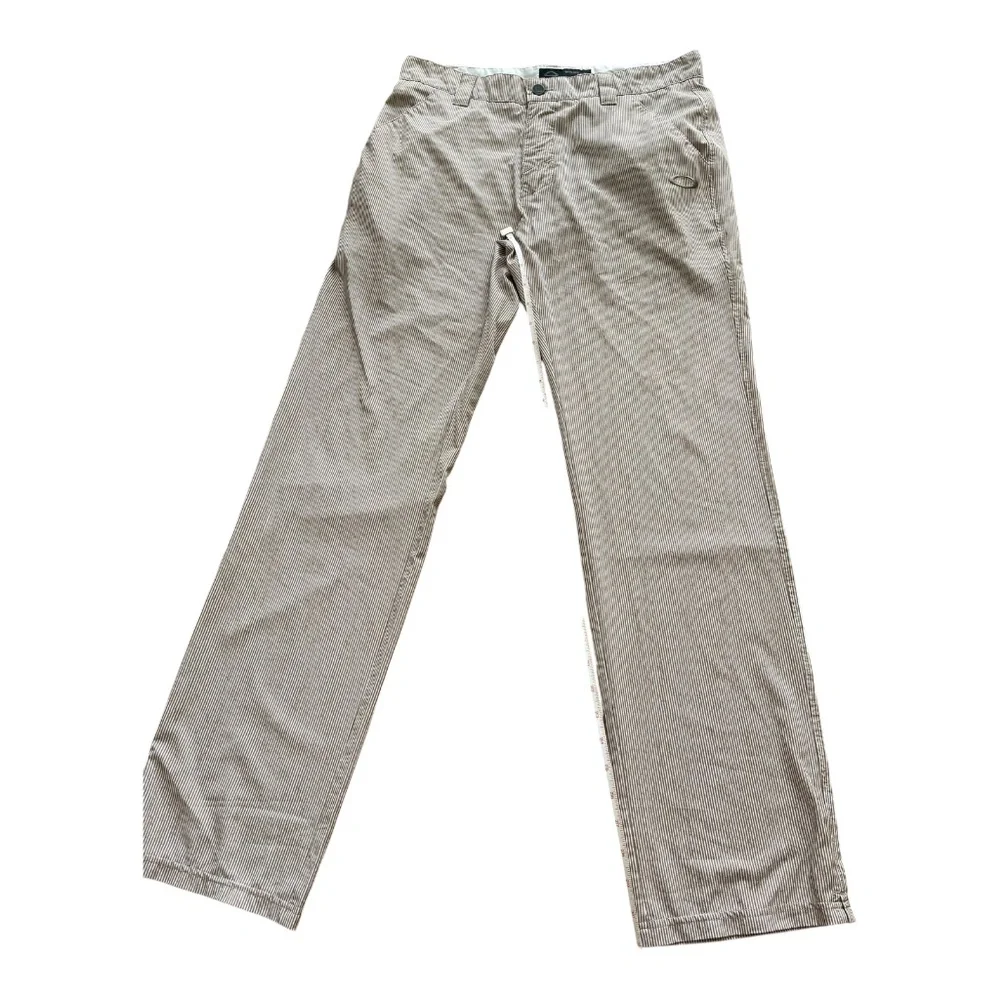 Oakley Pants 32Wx32L Stripe Turnpin Golf Stretch Lightweight Performance Logo Me